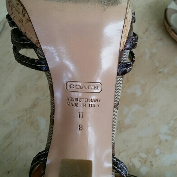 Coach Strappy Cork Heel Sandals 11 - Picture 3 of 3